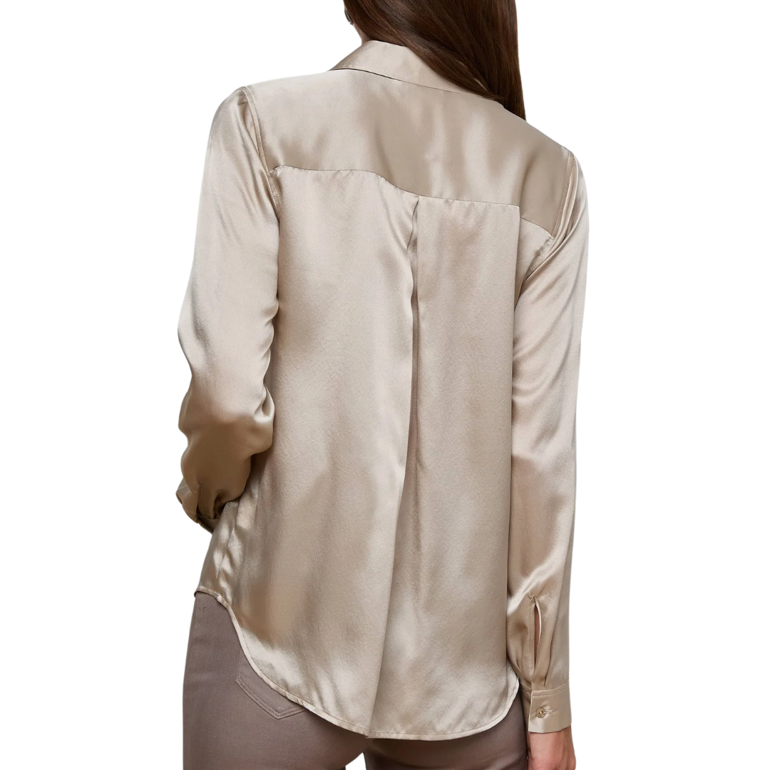 Tyler Silk Blouse in Smoke Grey
