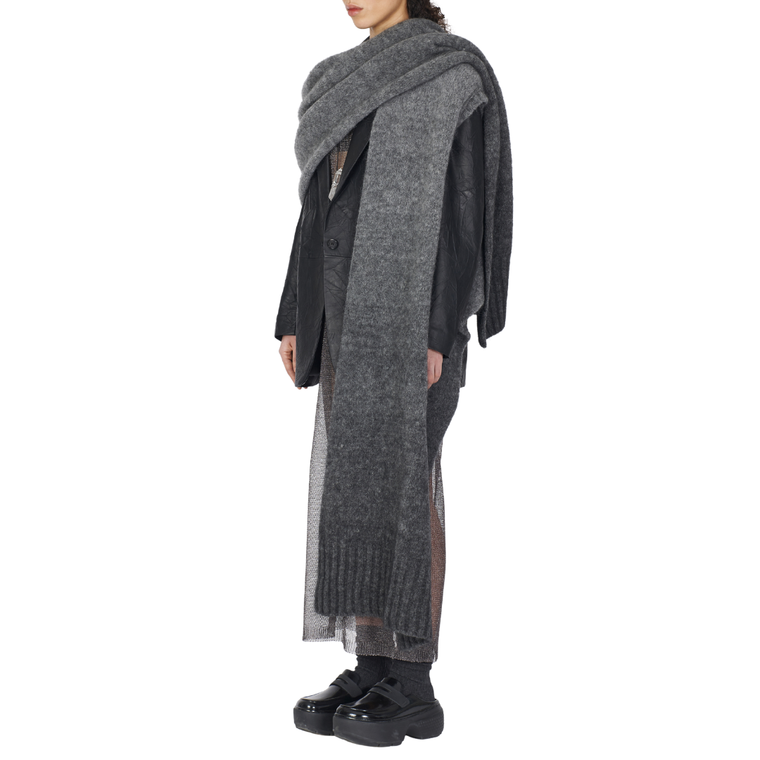Soft Shawl Scarf With Arm Hole in Graphite