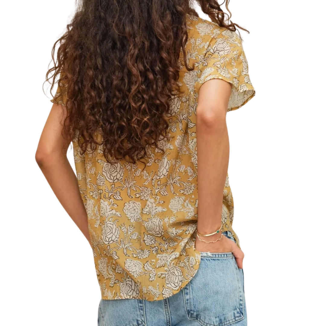 Tulsi Short Sleeve Top in Mustard