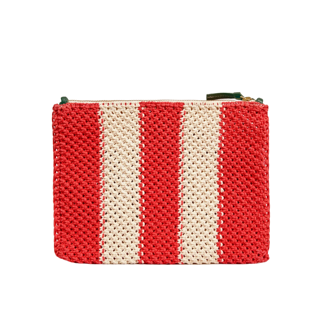 Flat Clutch W/ Tabs in Cream Bright Poppy
