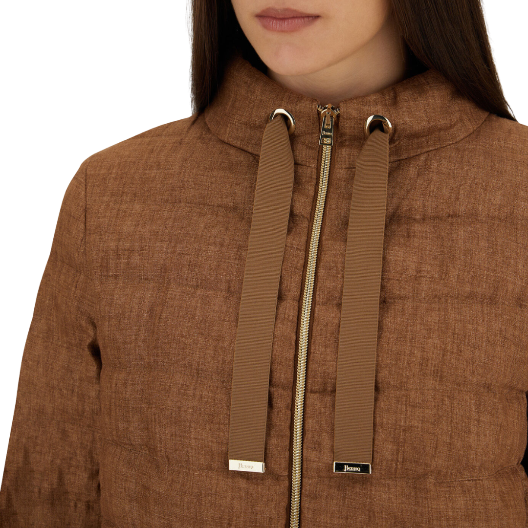 Jacket In New Linen in Tobacco