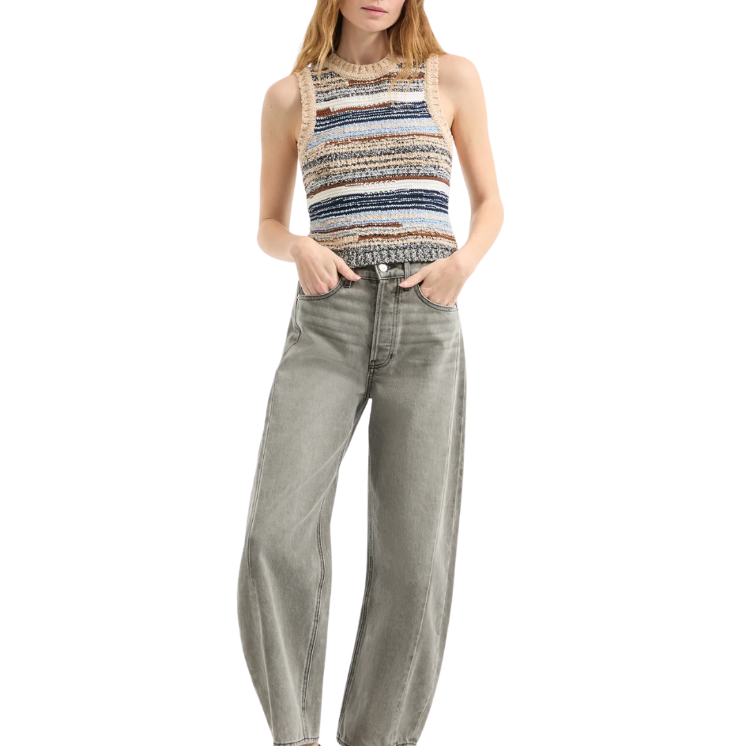 Jerrel Knit Cropped Tank in Whisky Multi