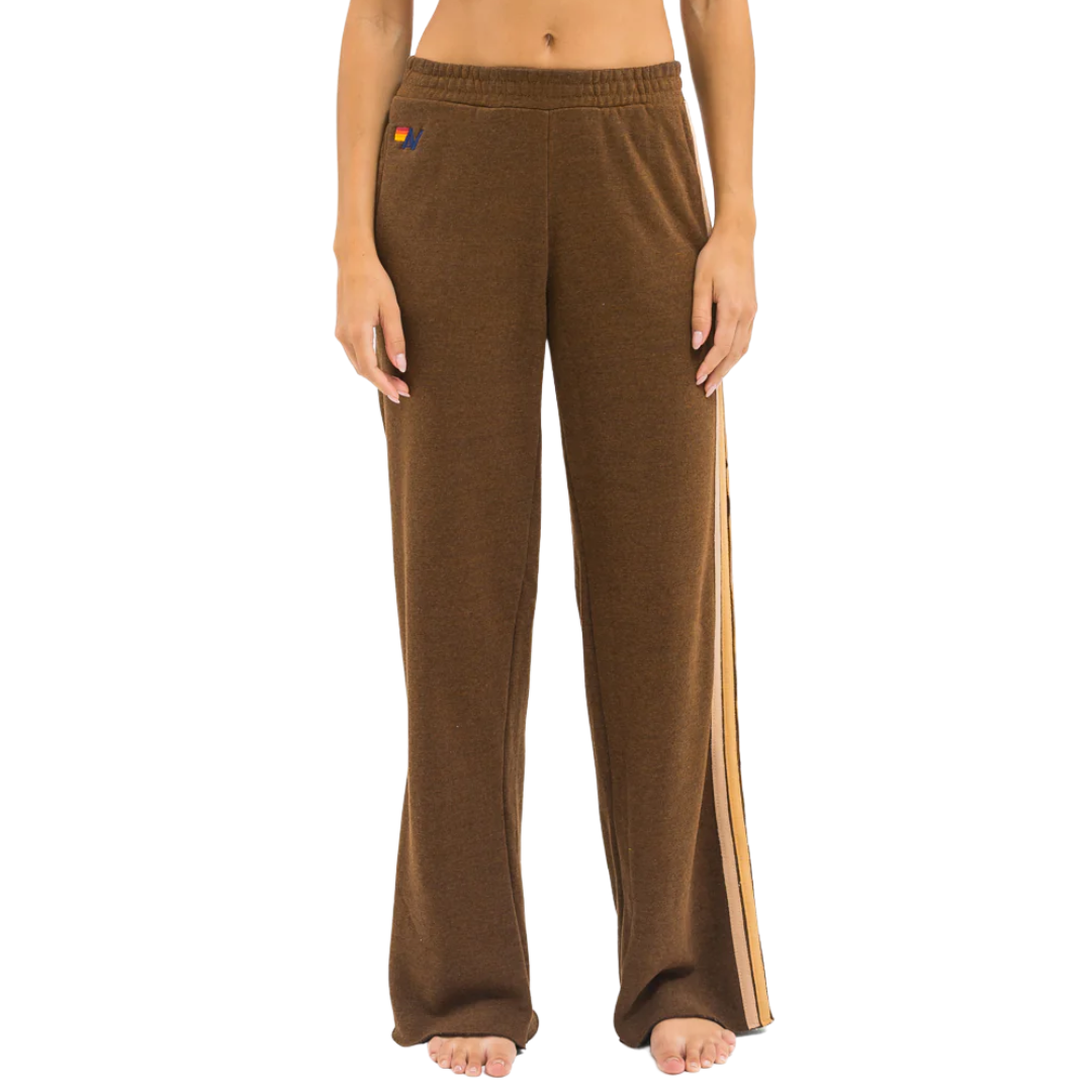5 Stripe Wide Sweatpants in Chocolate/Espresso