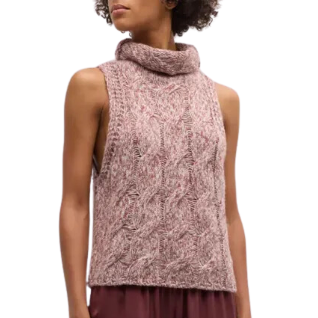 Saige Marled Cropped Turtleneck in Marled Cimarron