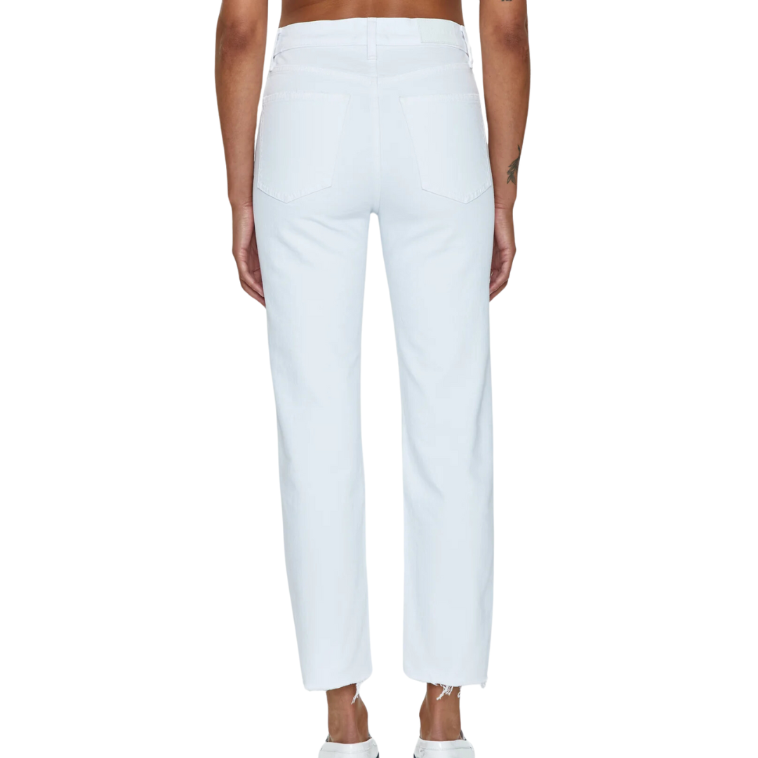 Charlie High Rise Straight in White Vintage