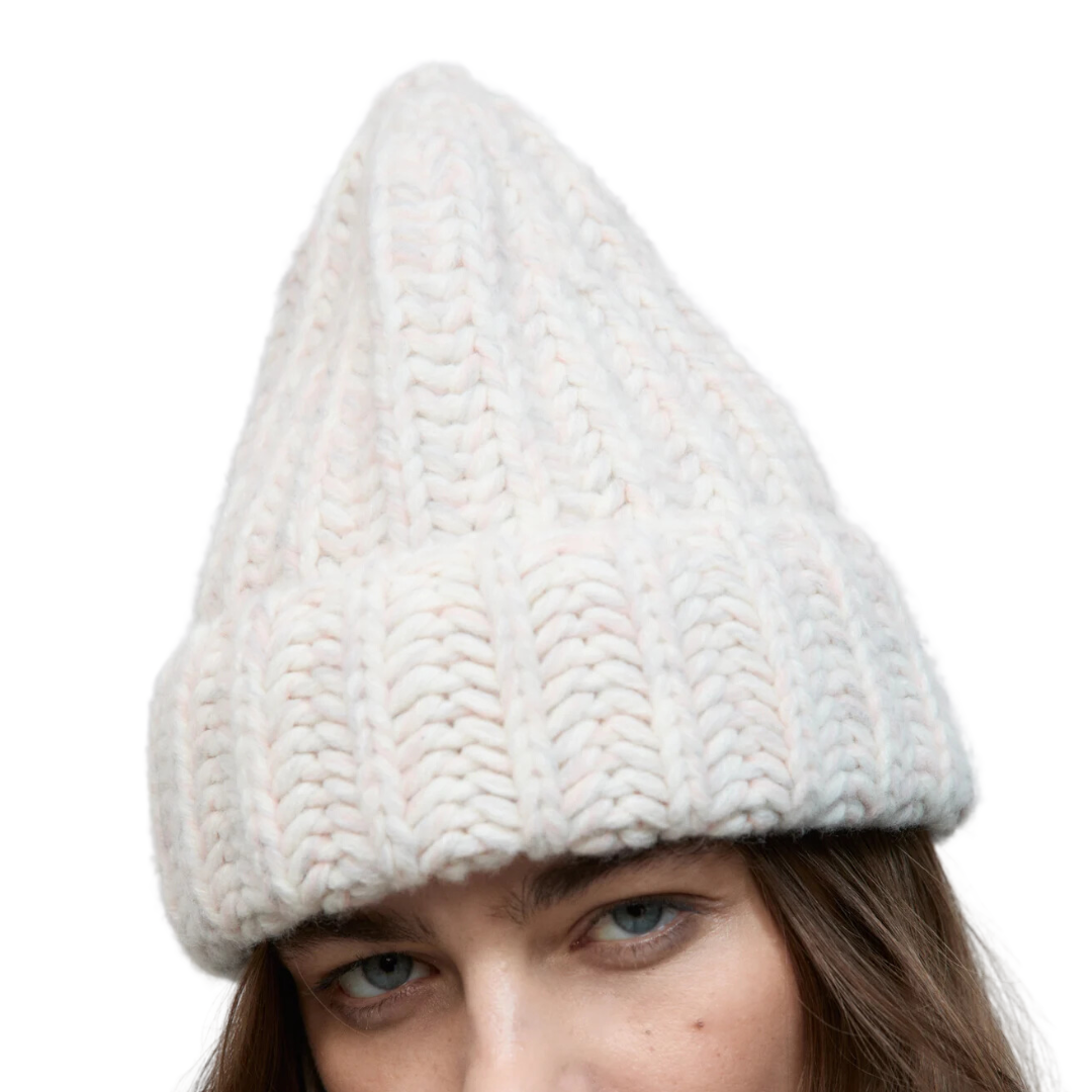Hand-Knitted Hat in English Rose