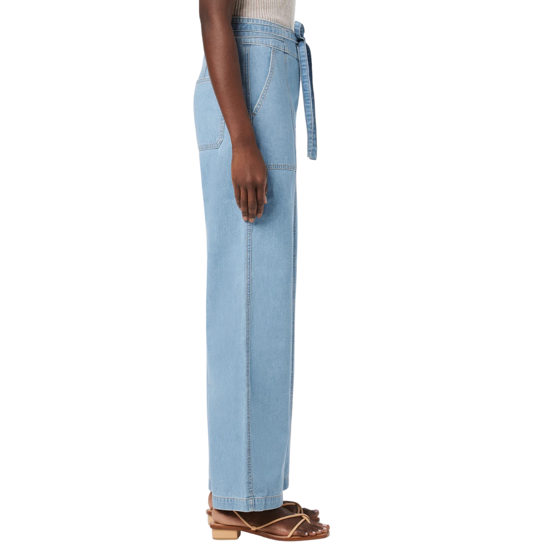 Tie Waist Wide Leg Barefoot Trouser in First Class