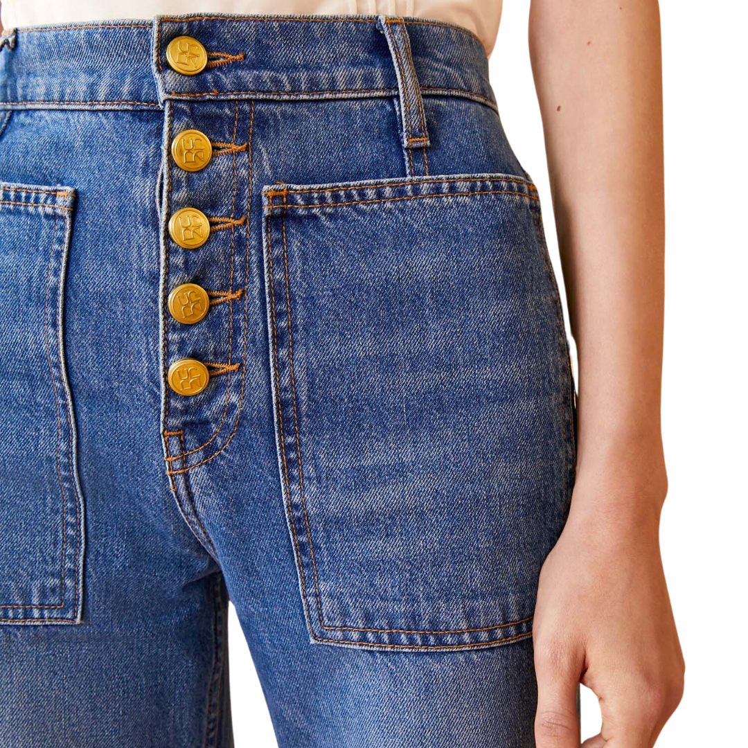 The Lou Jean in Danube Medium Indigo Wash