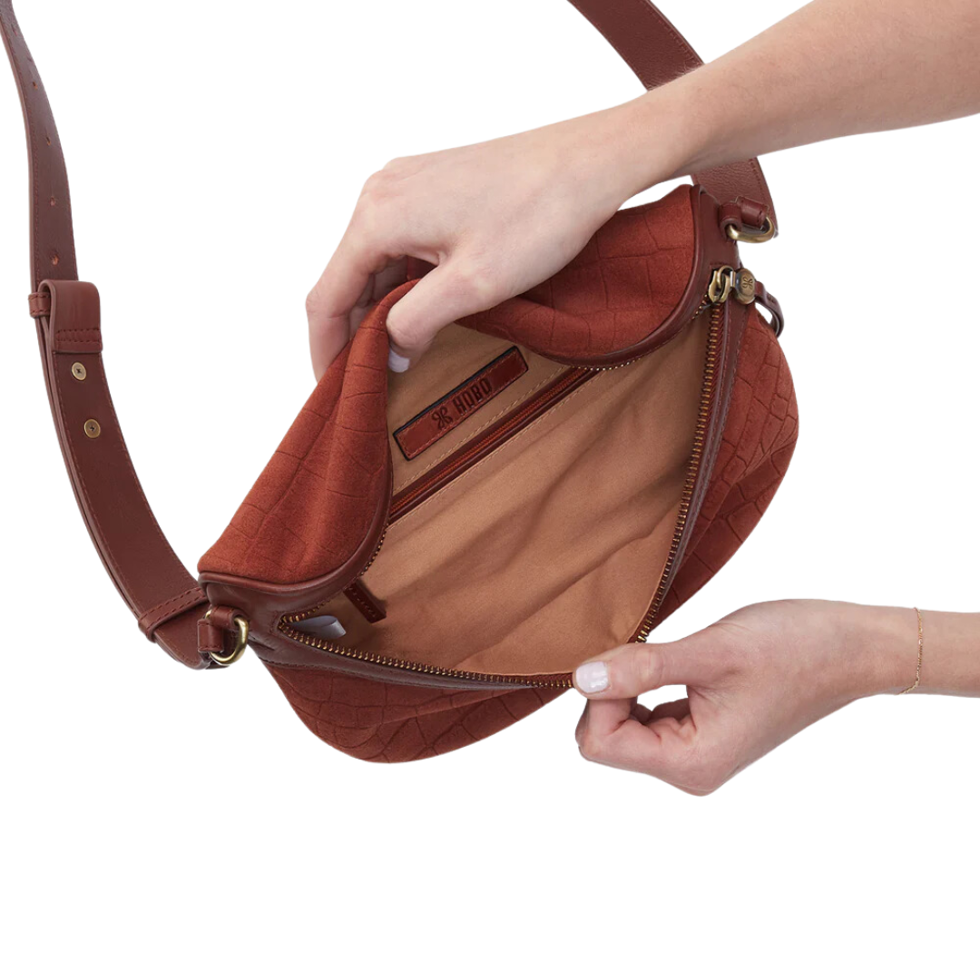 Juno Belt Bag in Sequoia Croc Emboss
