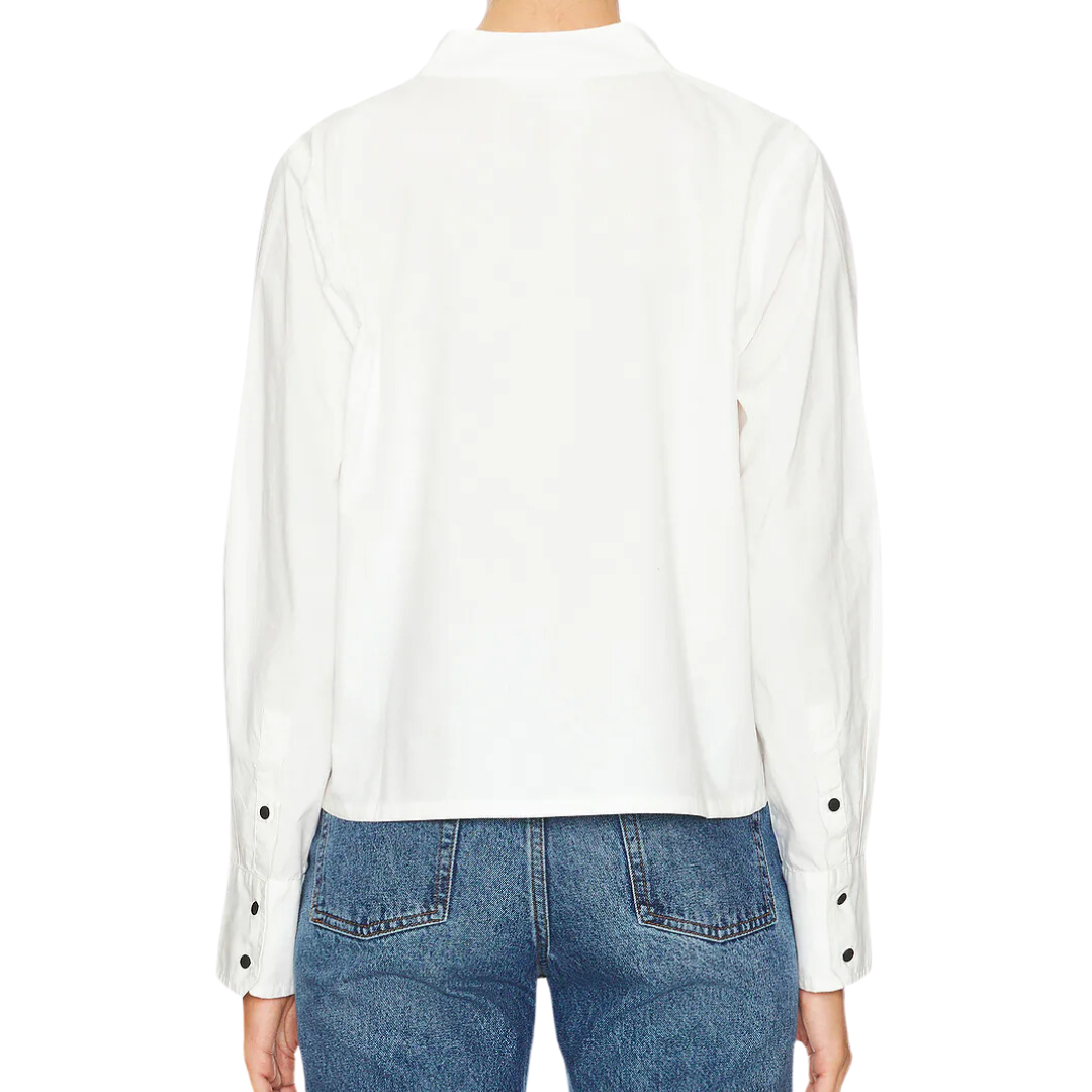The Pleated Tux Top in White