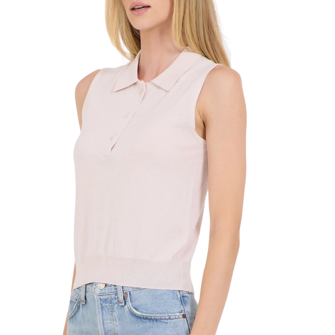 Terra Sleeveless Polo in Shell