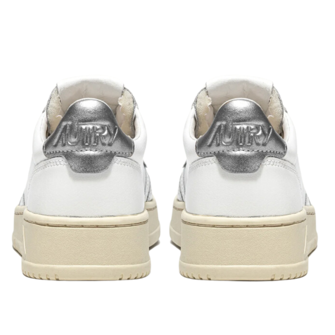 Medalist Low Sneakers in White and Silver