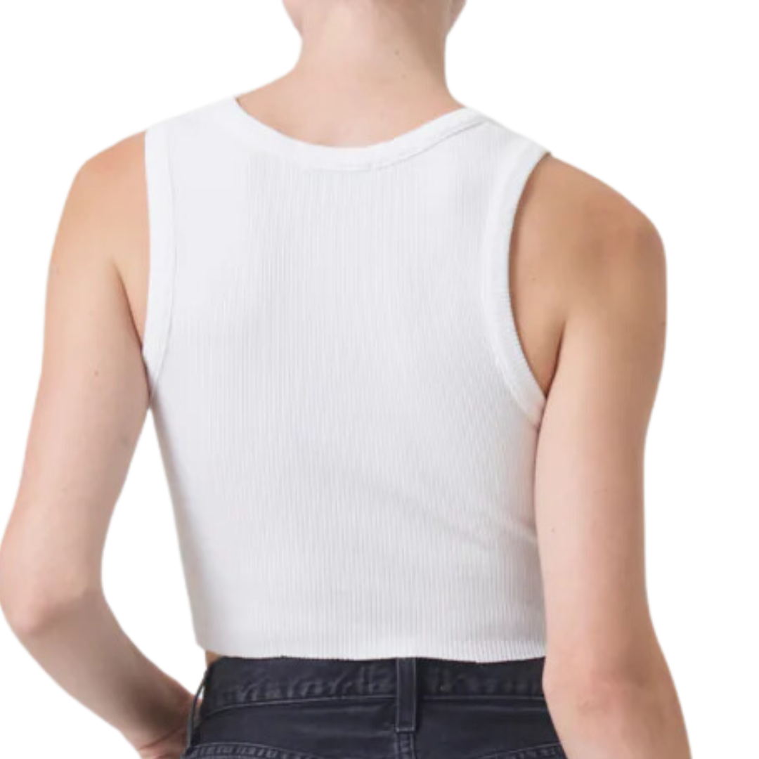 Cropped Poppy Tank in White