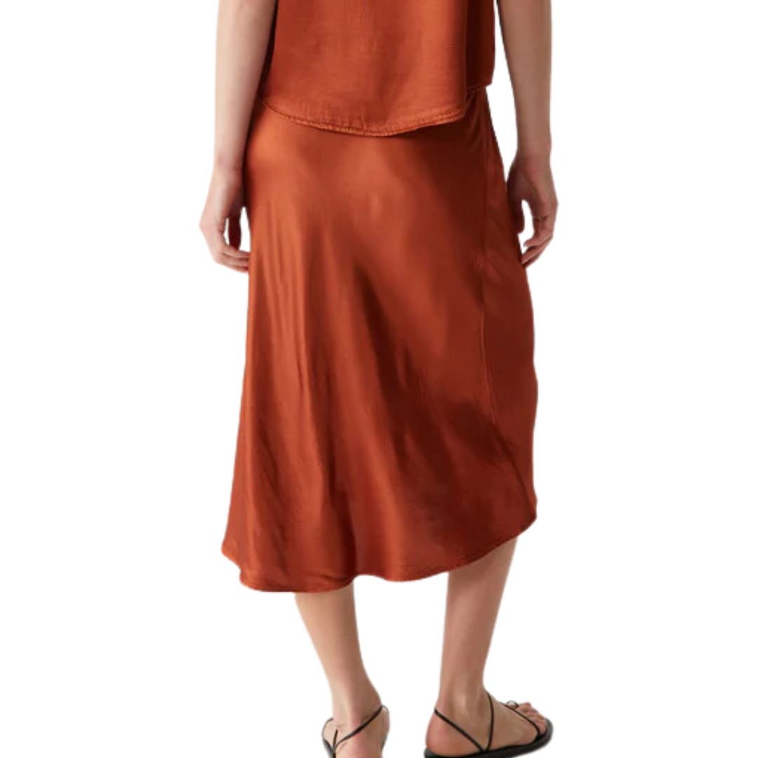 Leila Bias Midi Skirt in Toffee