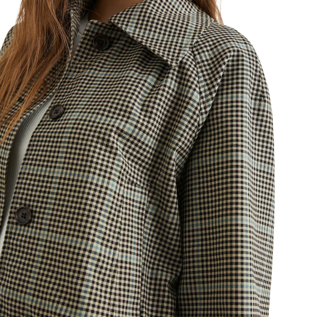 North Jacket in Teal Multi Check