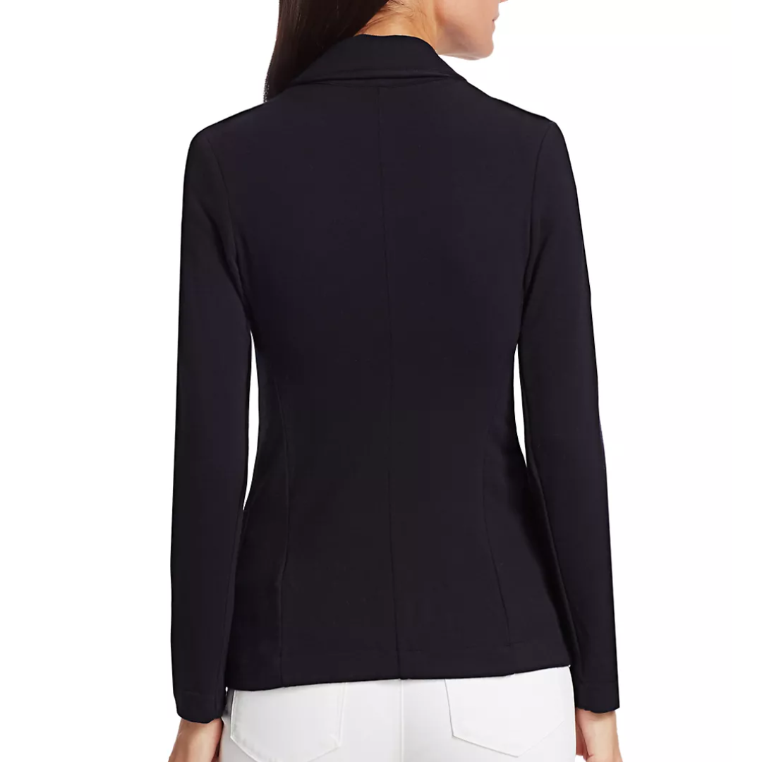 French Terry Looped One-Button Blazer in Marine