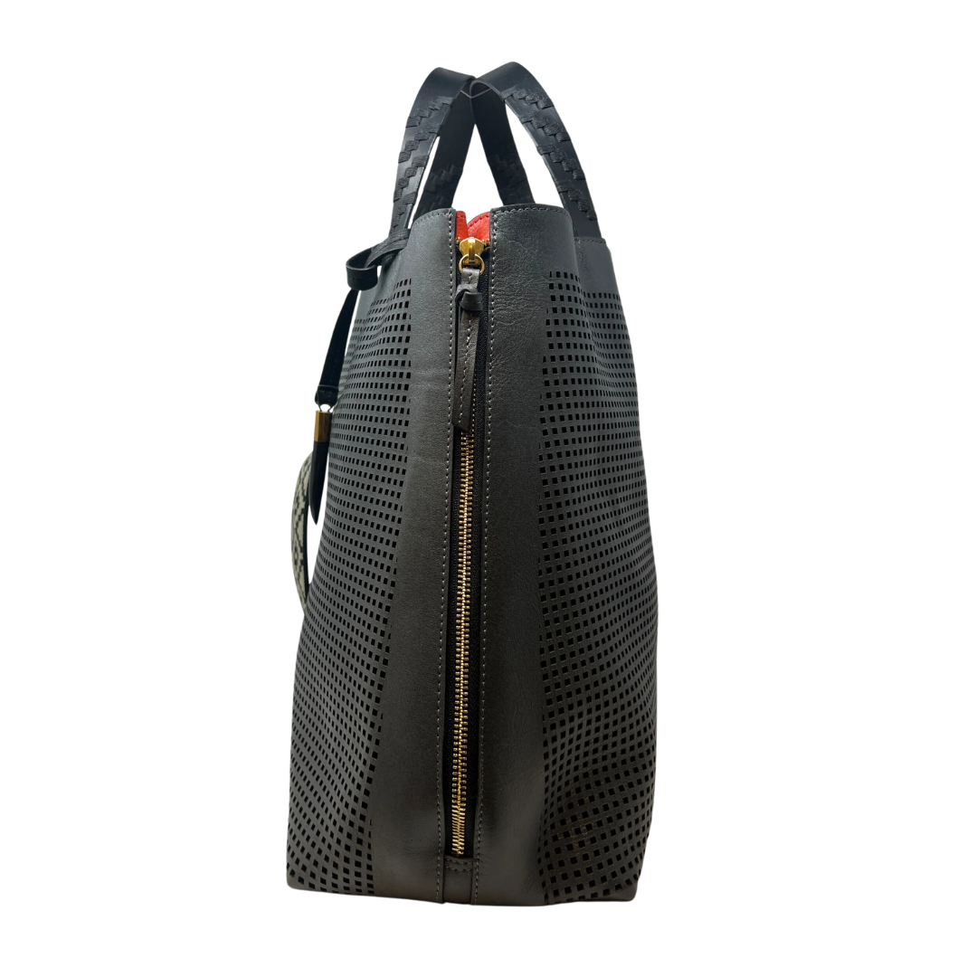 Bantham Tote Gunmetal Geo Sport Perf in Grey