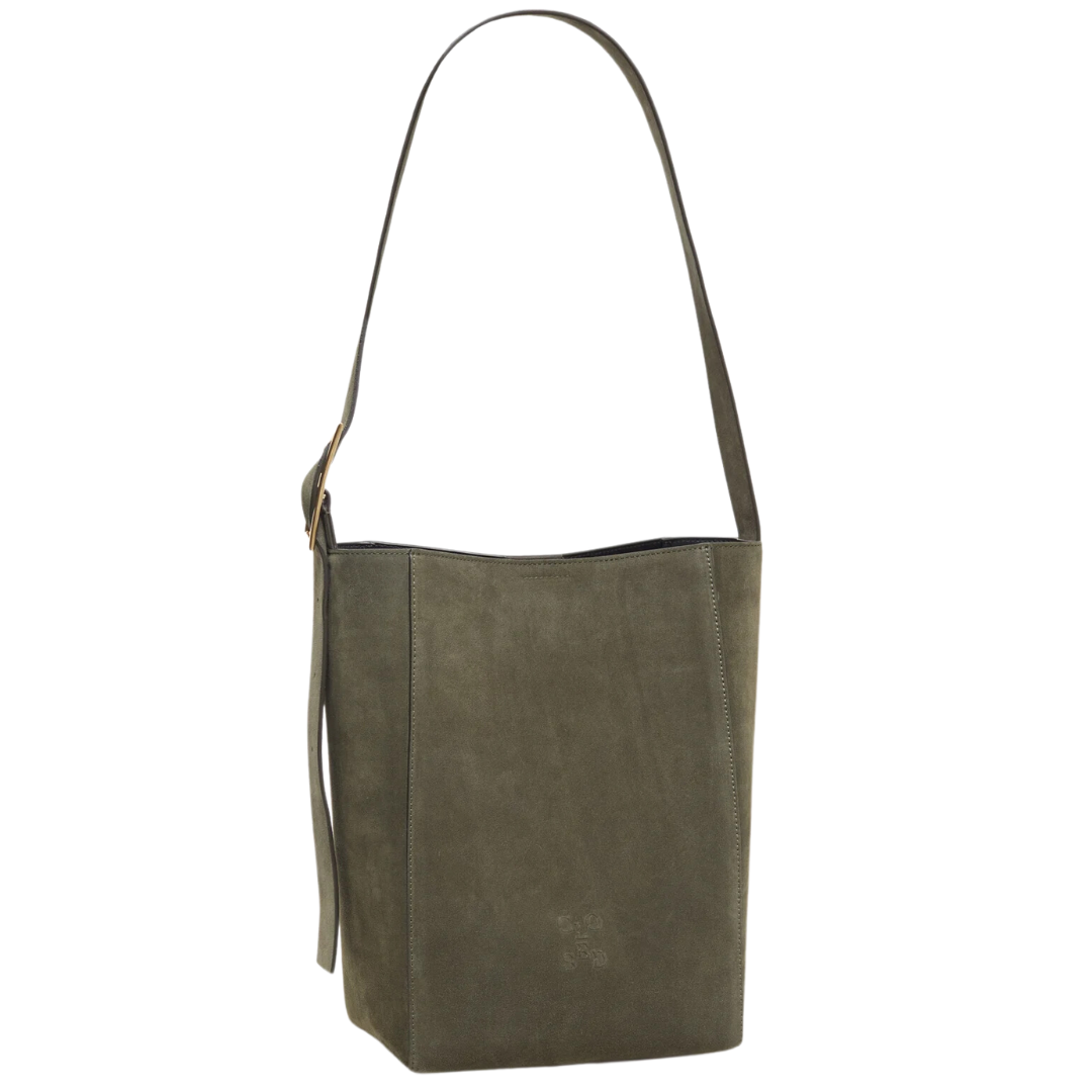 Shopper in Suede Large in Clover Green