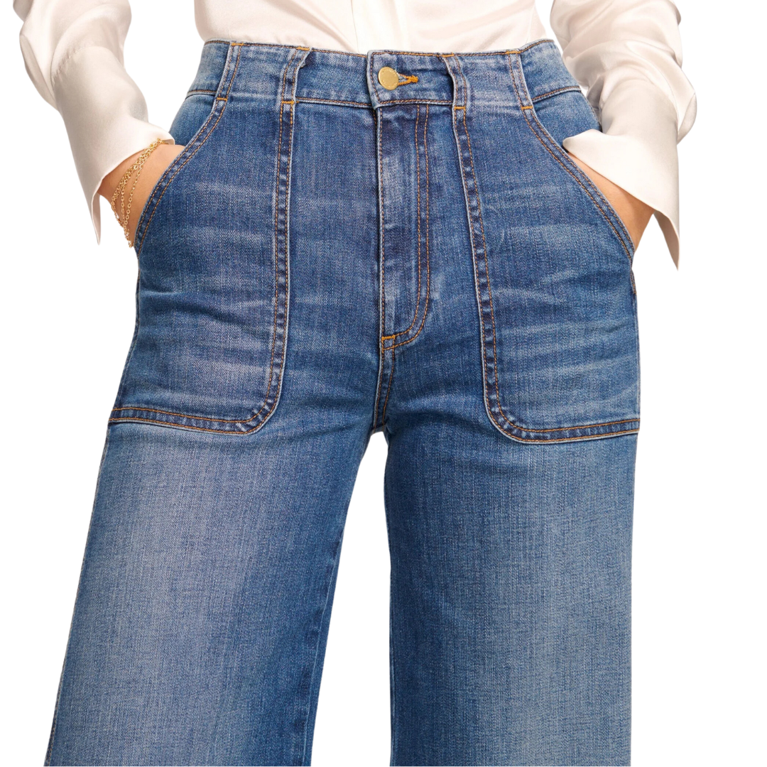Theodora Wide Leg Jean in Medium Wash