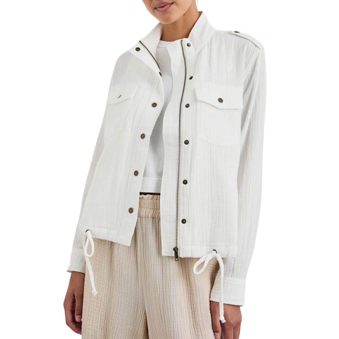 Collins Jacket in Gauze White