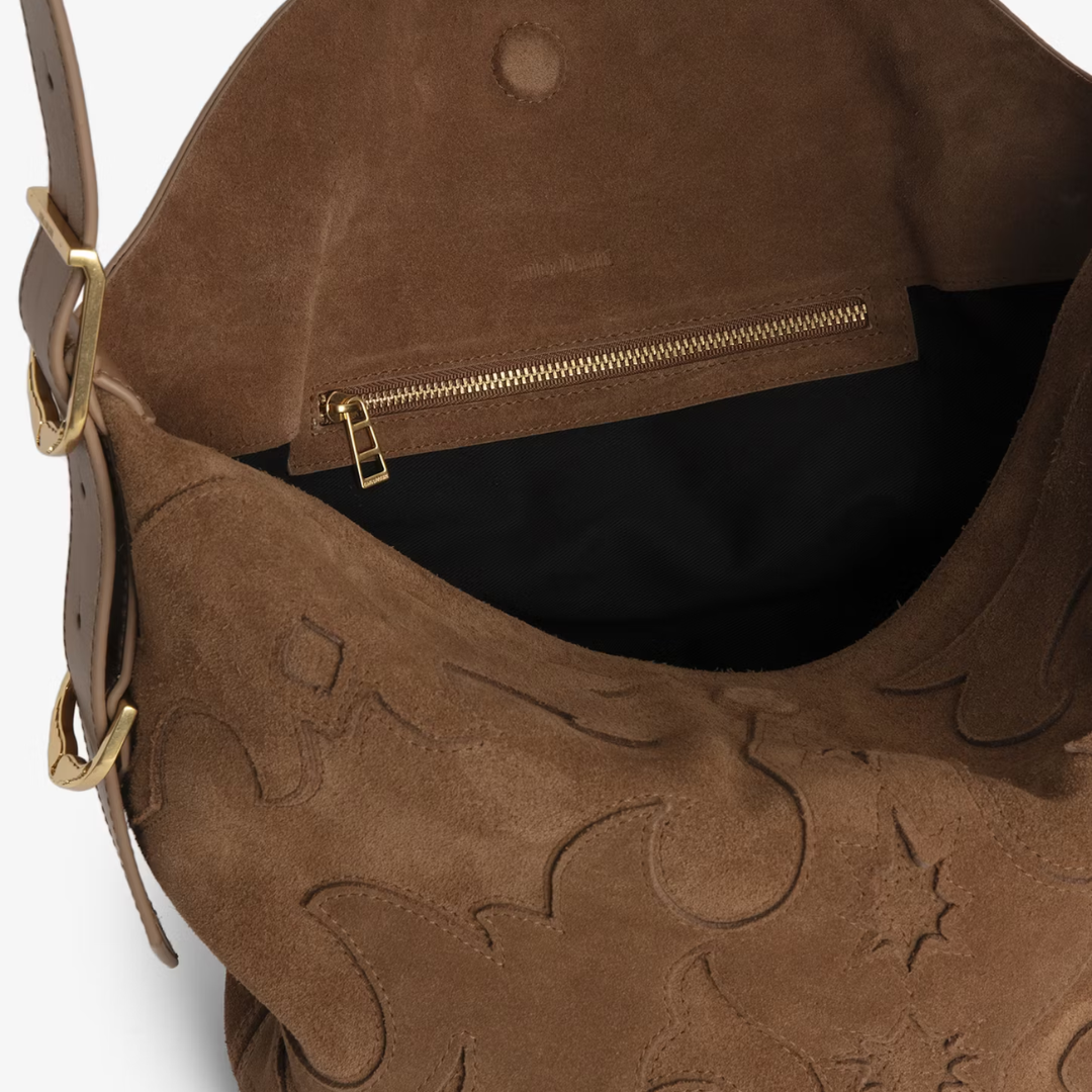 Jane Suede Bag in Cognac