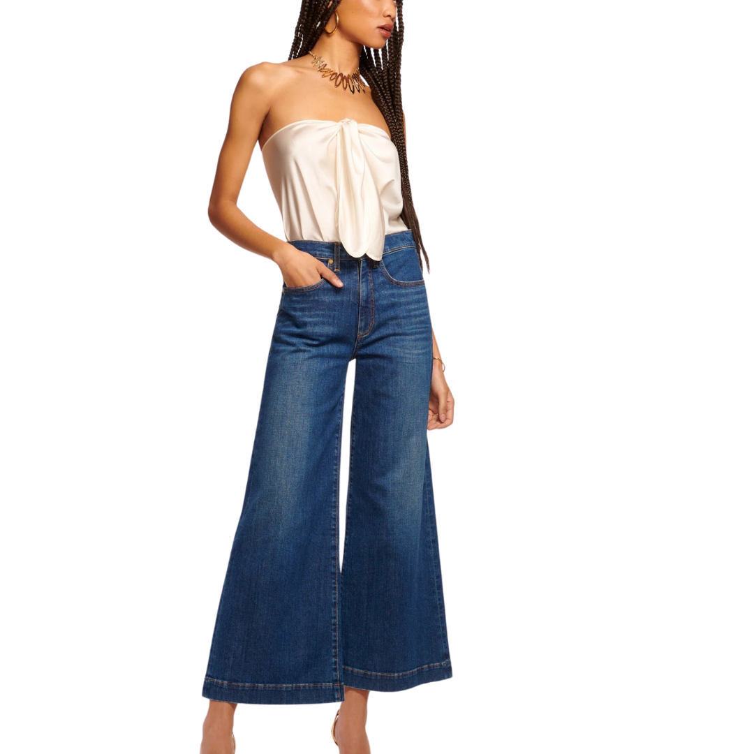 Wide Leg Cropped Tyra Jean in Medium Wash