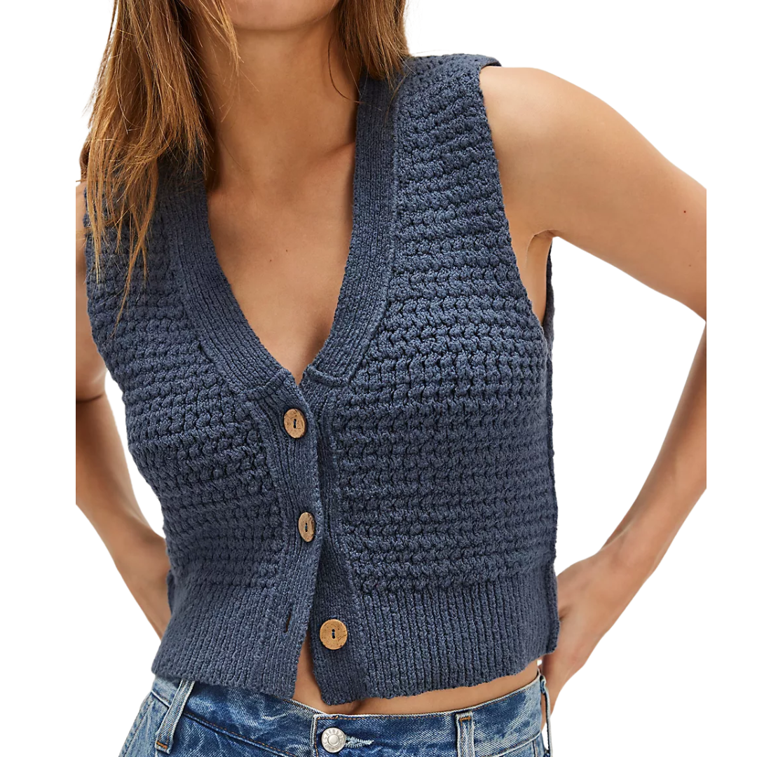 We The Free Ava Vest in Vintage Indigo