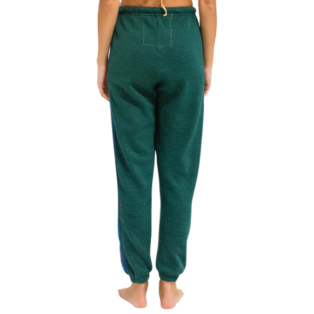 5 Stripe Sweatpants in Forest/Purple/Orange