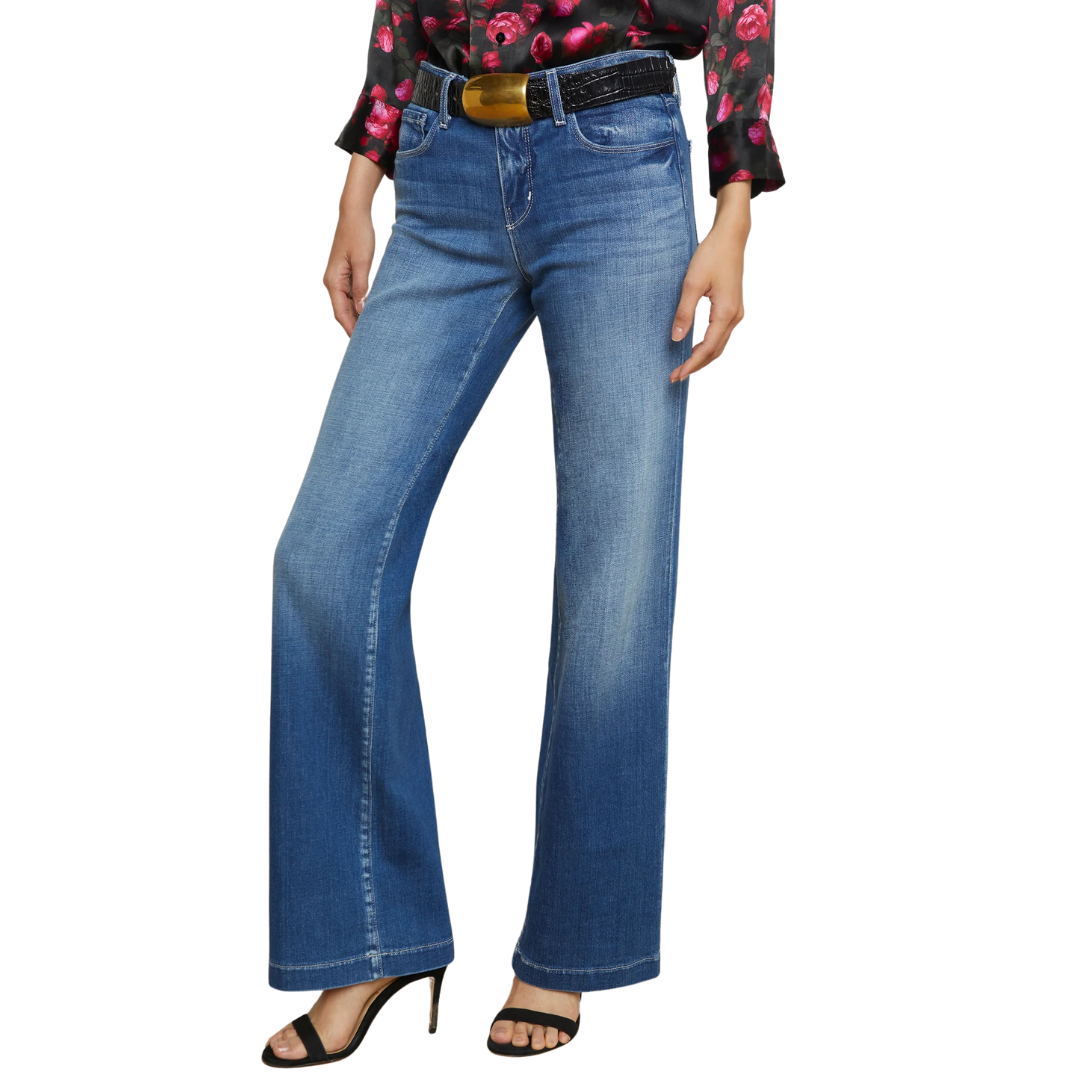 Joanne Low-Rise Wide-Leg Jean in Palermo