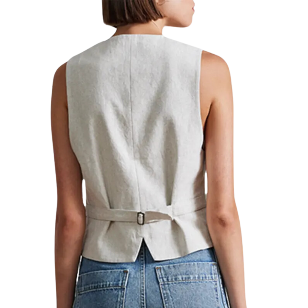 Cecilia Vest in Flax