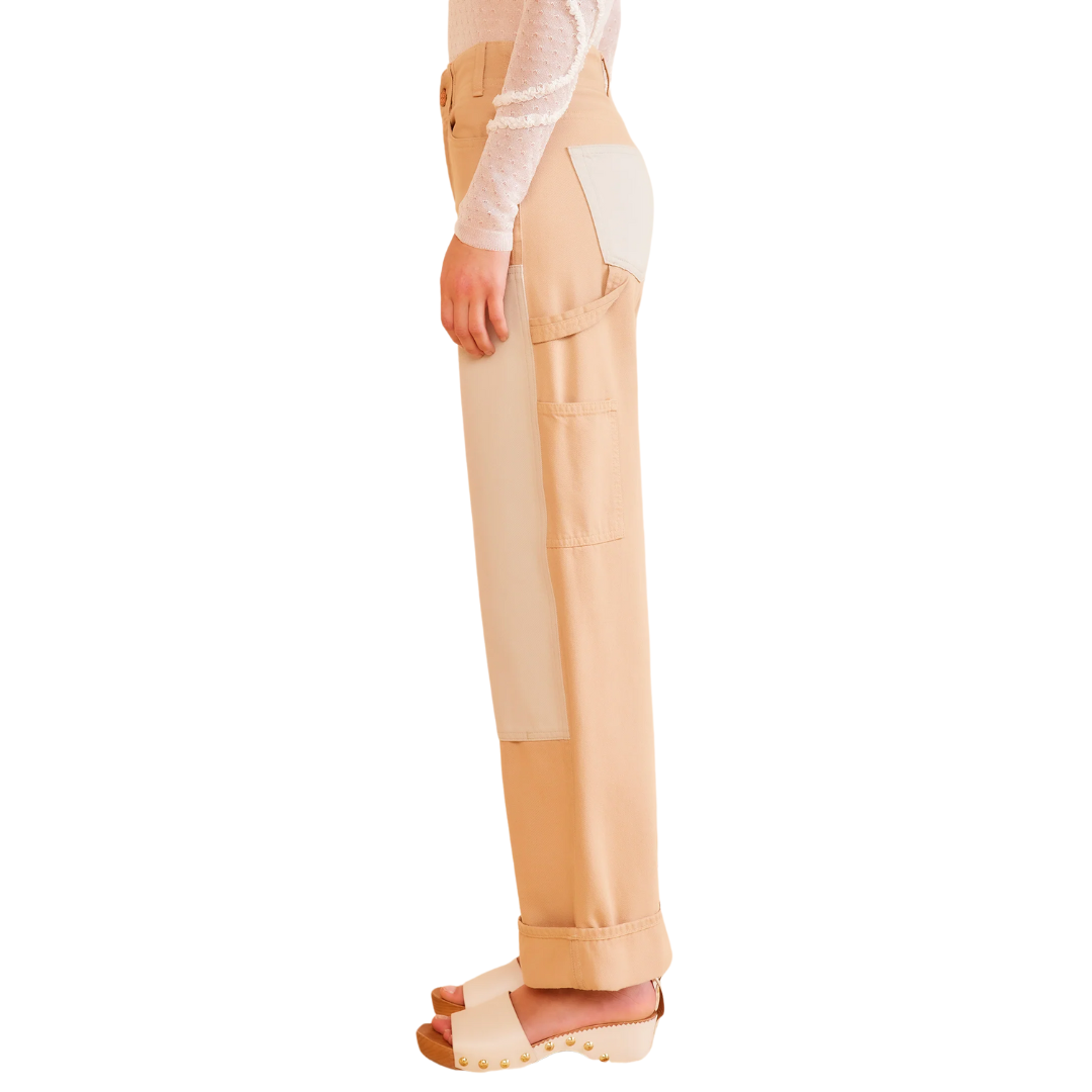 The Olympia Jean in Limestone Patchwork