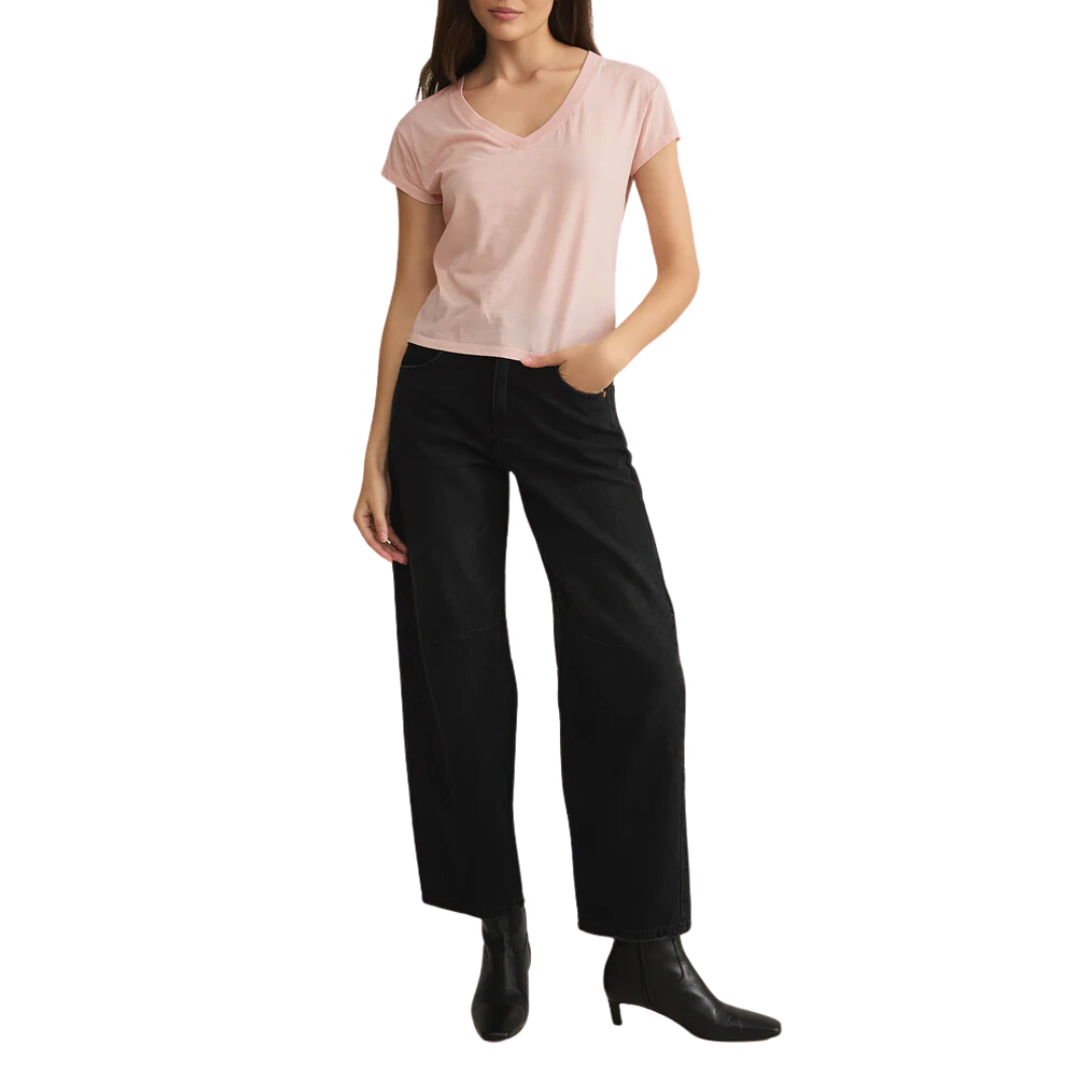 Modern V-Neck Tee in Pink Salt
