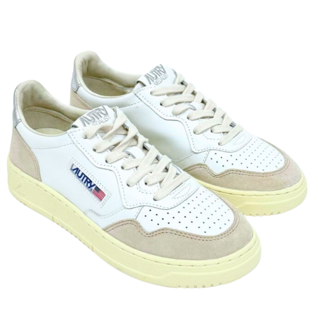 Medalist Low Sneakers in White and Beige