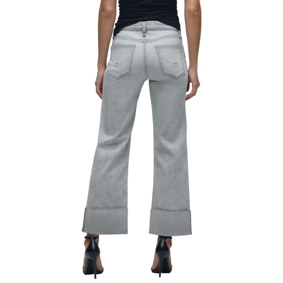 Rosie High-Rise Wide Leg Jean With Cuff in Washed Slate