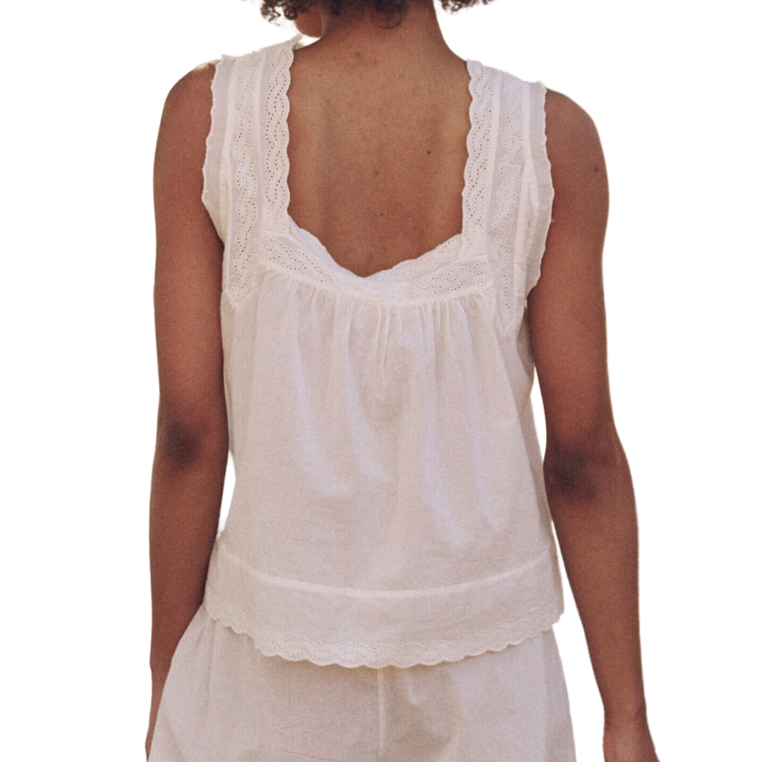 The Eyelet Tank in True White