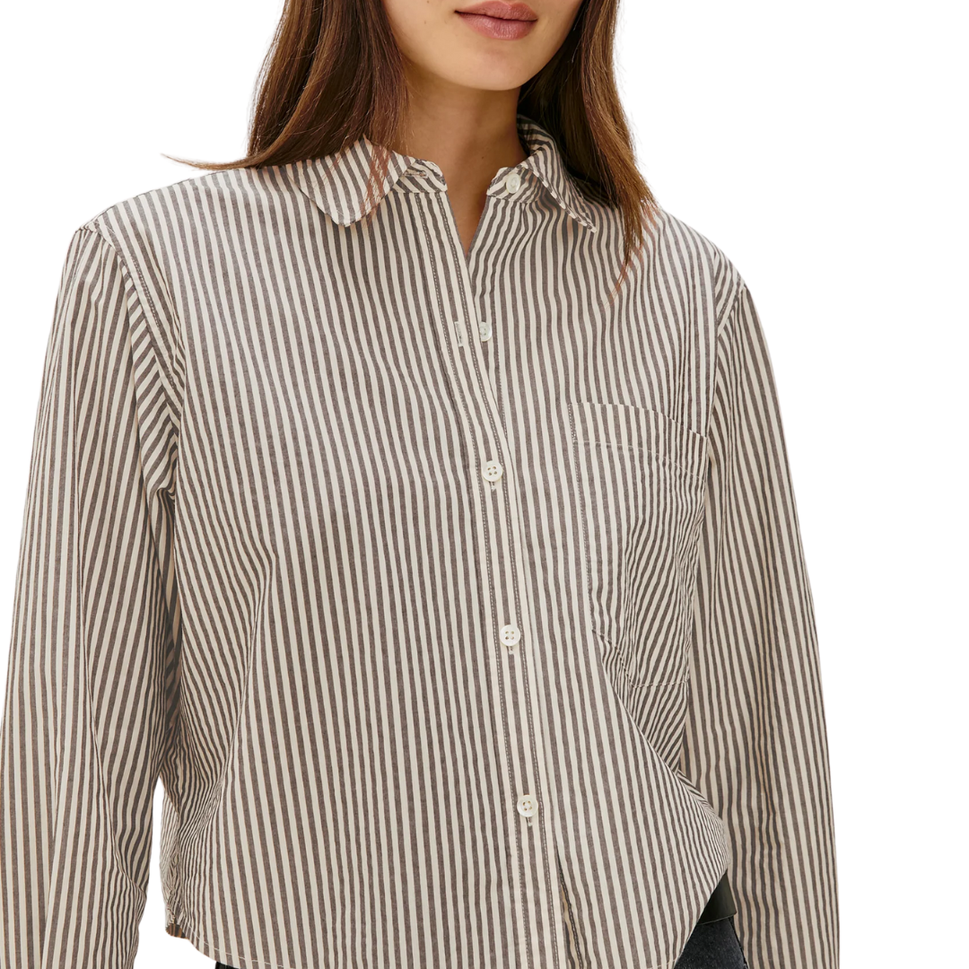 Ramy Shirt in Noir Stripe