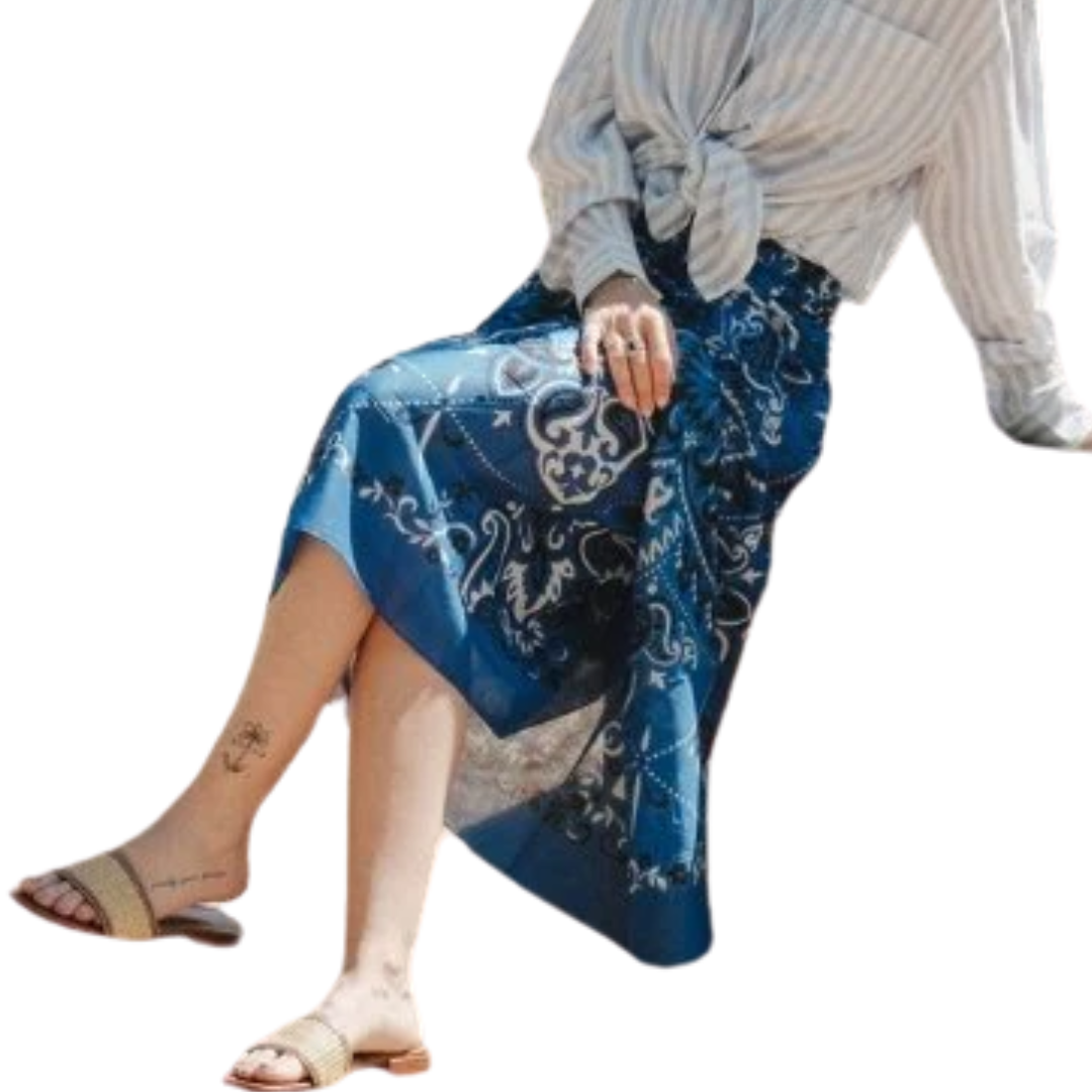 Large Costa Brava Scarf in Blue