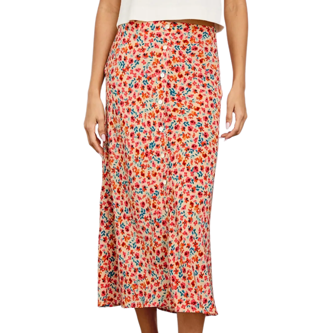 Rosetta Skirt in Red Posy