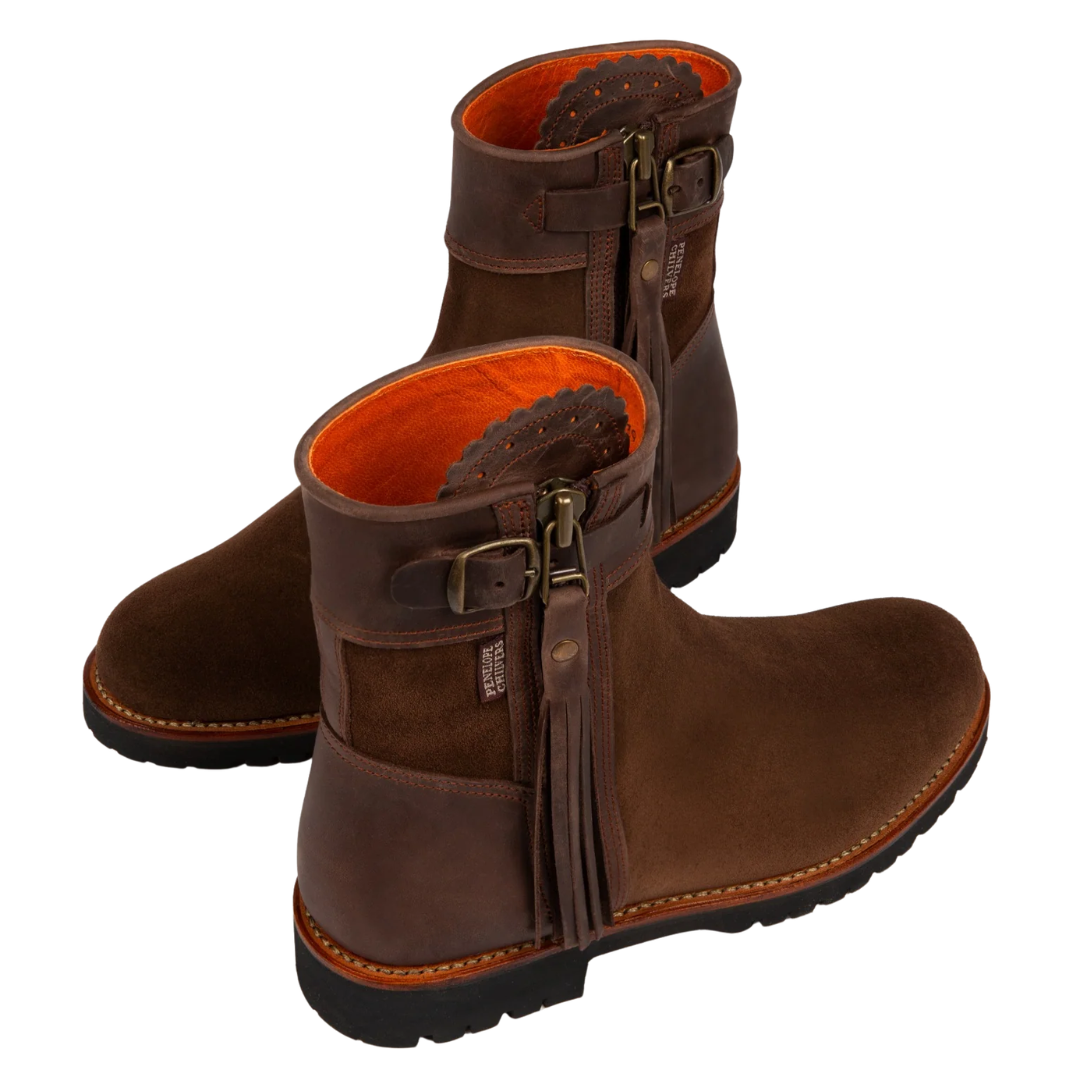 Inclement Cropped Tassel Boot in Dark Oak