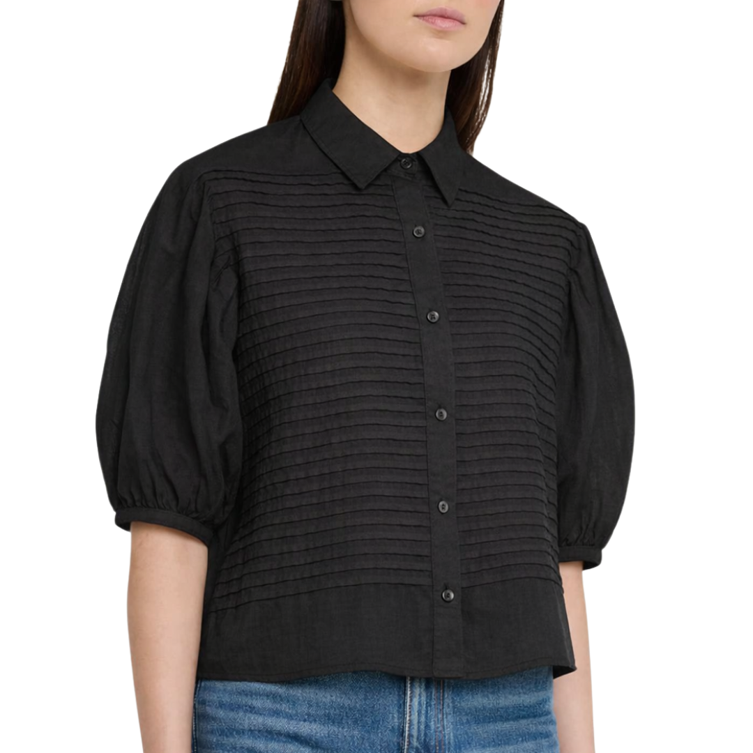 Cordelia Button Up Top in Noir