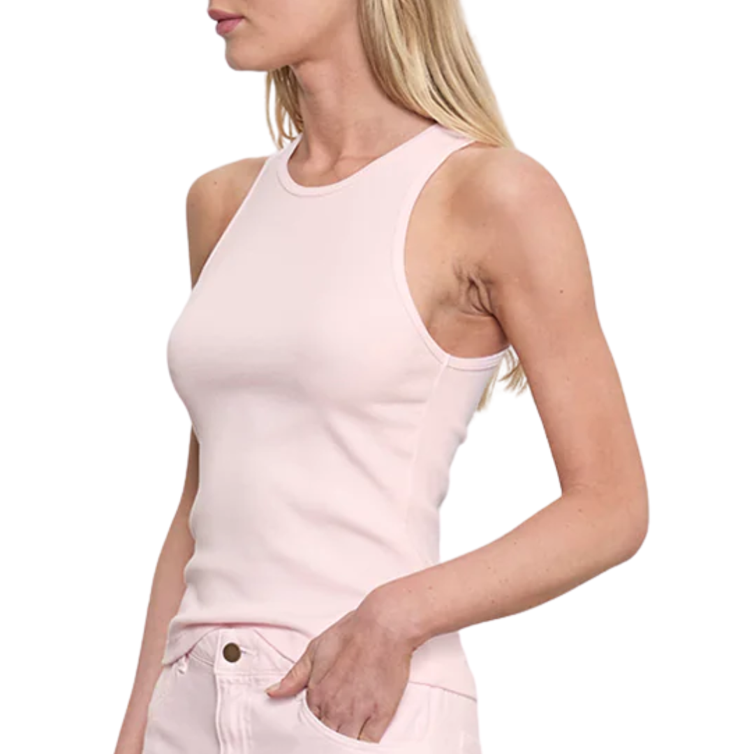 Cotton Rib Boy Tank in Cherry Blossom