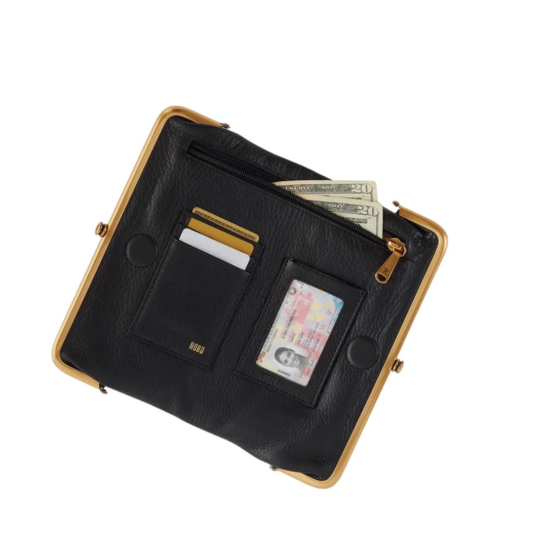 Lauren Clutch-Wallet in Black With Studs