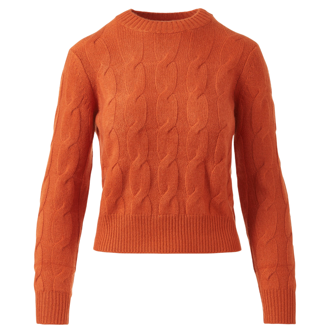 Luxe Cable Crew in Brandy