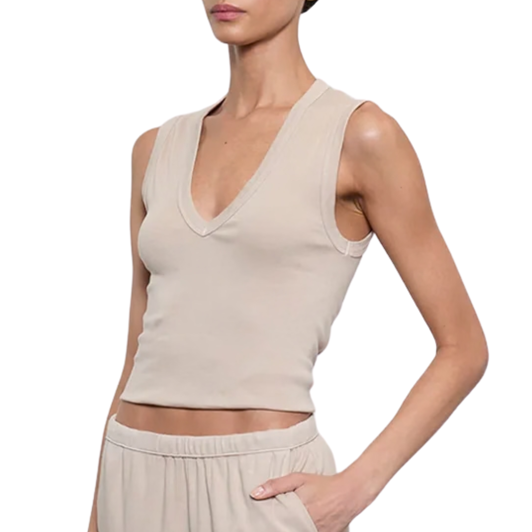 New Classic Sleeveless V in Stone