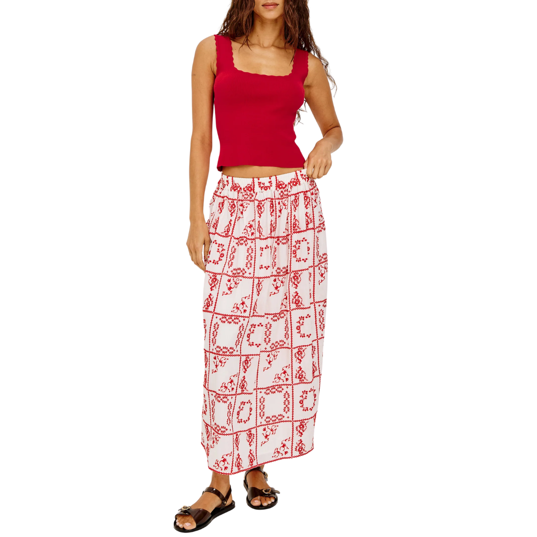 Flore Tank in Tomato