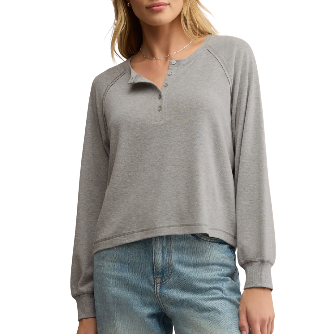 About Town Top in Heather Grey