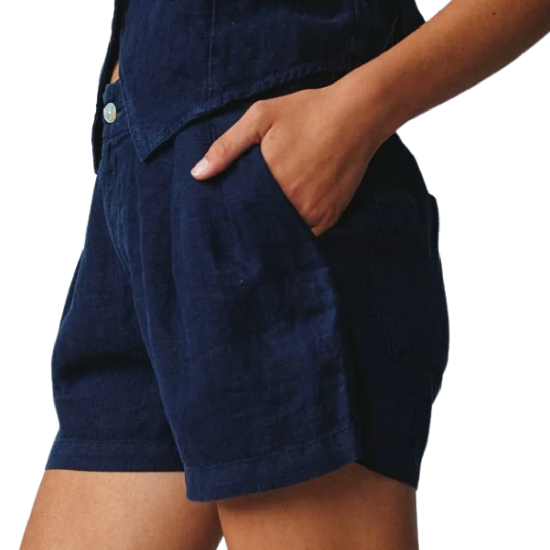 Double Pleat Short in Italian Navy