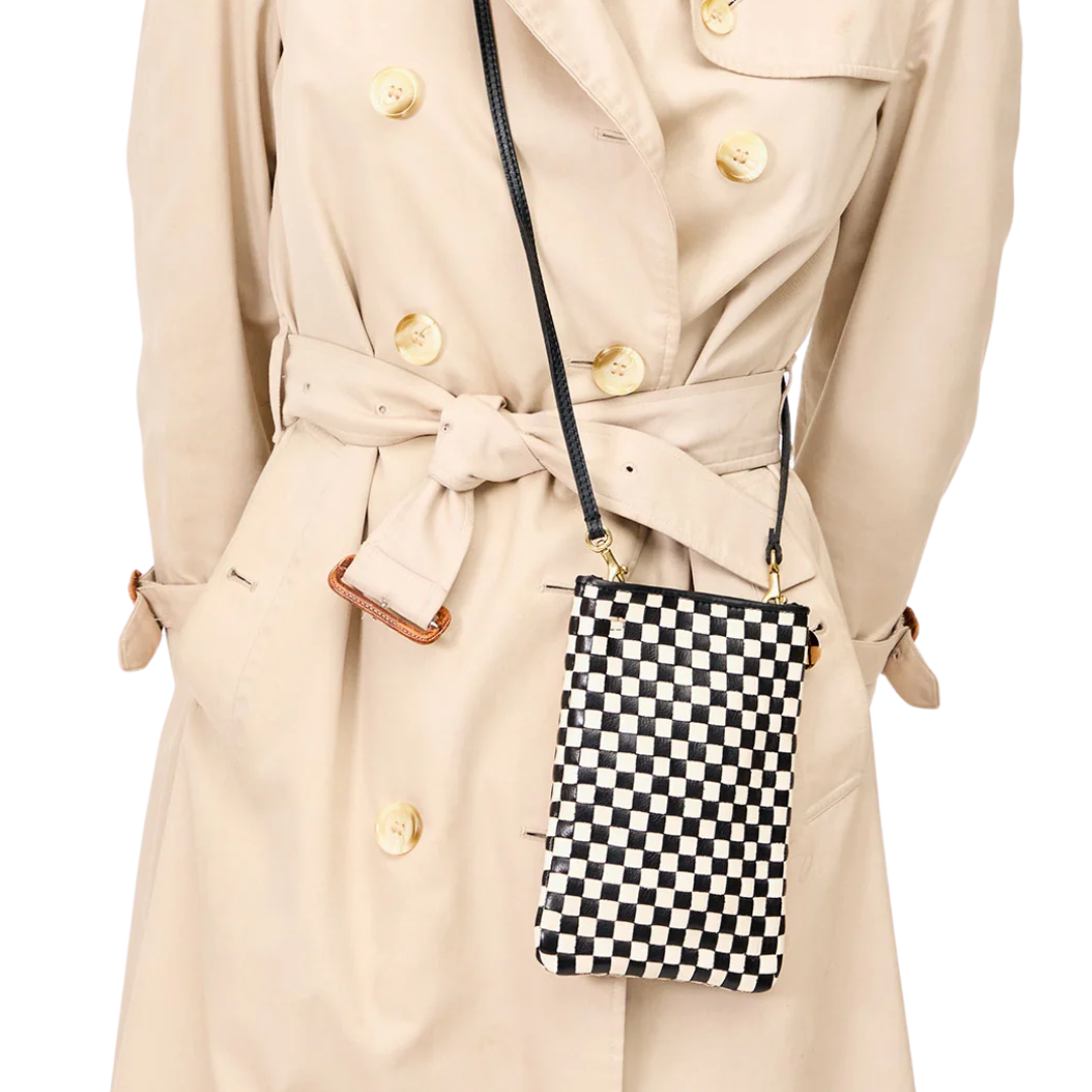 Poche in Black & Cream Woven Checker