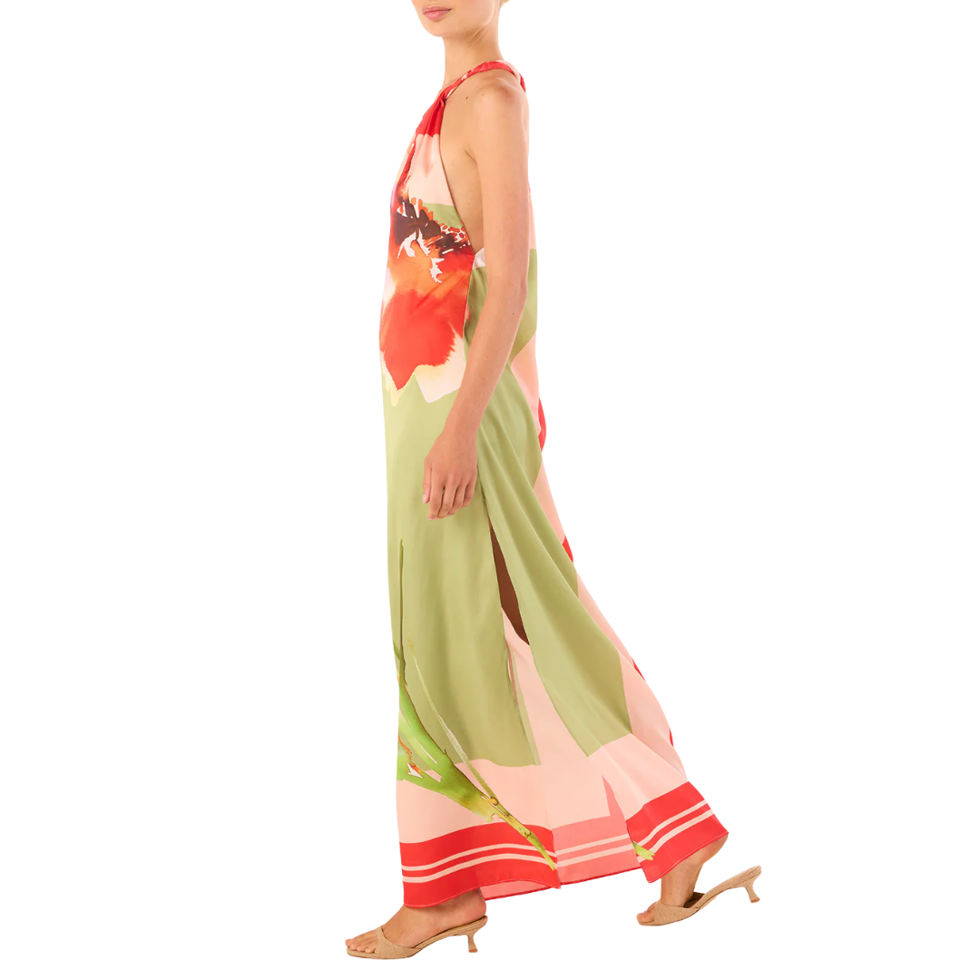 Dounia Dress in Scarf Flora Satin