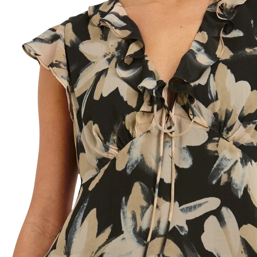 Carmine Top in Charcoal Lily